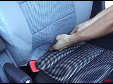 Montage der Sitzbezüge für die Rücklehne vom Fahrersitz