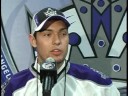 Drew Doughty speaks to the media