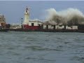 Storm in Newlyn harbour