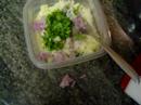 Making filling for aloo paranthas