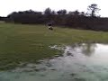 mini moto in deep puddle mini moto in deep puddle