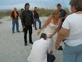 Donna Cudworth tossing her Wedding Bouquet