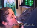 Kissing Barbie Q. the Pig #10 - 2 girls Kissing a Pot Bellied Pig