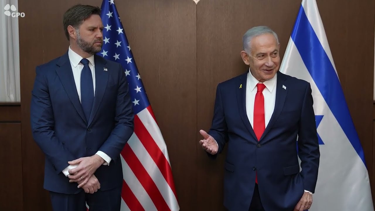 דברי ראש הממשלה בני* נתניהו בהצהרות משותפות עם סגן נשיא ארה״ב, ג׳יי. די. ו*