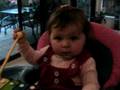 Keira Crinion at feeding time