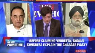 Dr Subramanian Swamy in Times Now debate Political vindictiveness in National Herald case?
