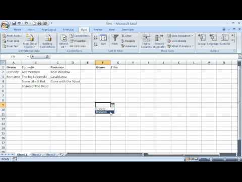 how to provide drop down list in excel 2010