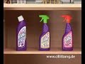 Cillit Bang - Ohne Schrubben - Grün, weiß, rot - Werbung Cillit Bang - Ohne Schrubben - Grün, weiß, rot - Werbung