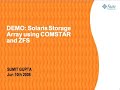 COMSTAR + ZFS Demo
