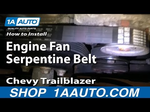 How to Install Replace Engine Fan Serpentine Belt Chevy Trailblazer GMC Envoy 4.2L 1AAuto.com