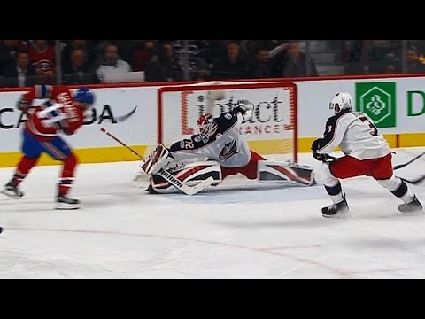 Video: Sergei Bobrovsky slides over and robs Brendan Gallagher with blocker