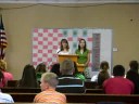 Sarah and Miranda singing at Camp Inlow