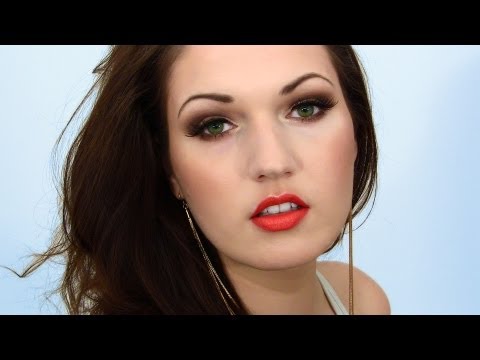 Holiday Makeup: Brown Smokey Eyes & Orange/Coral Lips