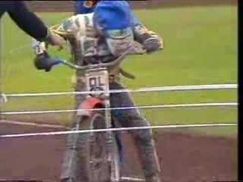 speedway - The action packed incident filled Heat 19 of the Speedway World Final. Egon Muller needed to win or come second to win the title. He gated poorly and ... wel...