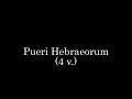 tom�s luis de victoria
(h. �vila 1548 - madrid 1611)

officium hebdomadae sanctae
roma 1585

pueri hebraeorum.
la colombina - schola antiqua
--------------------------------
pueri hebraeorum vestimenta prosternebant in via et clamabant dicentes:

hosanna filio david, benedictus qui venit in nomini domini.
--------------------------------
los ni�os de los jud�os extend�an sus vestidos en el camino y gritaban diciendo:

�alegr�a por el hijo de david; bendito el que viene en el nombre del se�or!