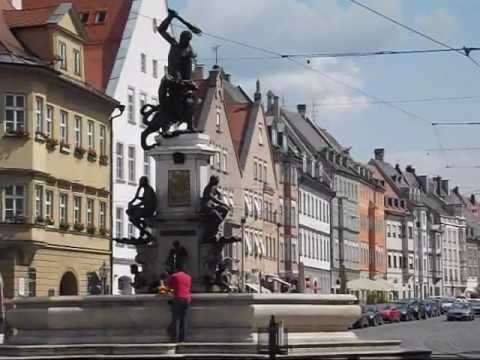 Augsburg - The main street of the old city in Augsburg is the Maximilianstrasse, where one can find serveral old fountains and historic buildings. At one end of the str...