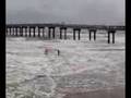 St. Augustine Beach pier during tropical storm Fay aug  21,2008