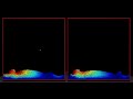 SPH fluid simulation test: surface tension effects.
