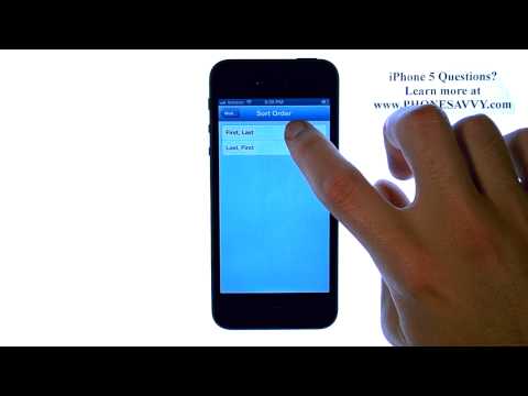 Apple iPhone 5 - iOS 6 - HowTo Change Contact List Sort Order to First Names