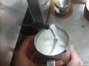 Rancilio Silvia Frothing milk with 300cc in 600cc hiting Rancilio Silvia Frothing milk with 300cc in 600cc hiting