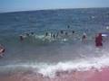SPAGNA , LLORET DE MAR 3 NAPOLETANI IN SPIAGGIA