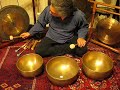 Meditation with 3 Giant antique Tibetan Singing Bowls