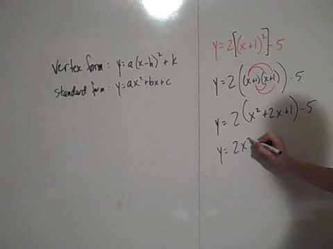 how to turn a quadratic into vertex form