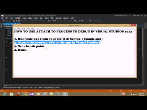 how to attach process in visual studio 2012