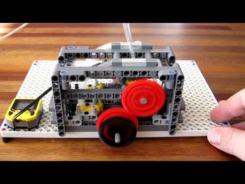 Flat four Engine - This is an evolution of the flat 4 I built on the minutebot base. It has a gear driven camshaft with switch toggle rods. This allows a maximum of 'open' time...