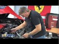 on day two of the repair of a ferrari 360 spider, leif pulls its engine out.
