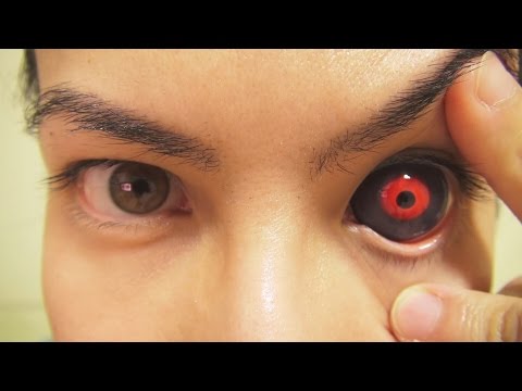 How to: Insert And Remove Tokyo Ghoul Sclera Contact Lenses (Fxeyes)