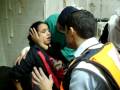 Palestinian girl distraught after Israeli snipers shoot at her family