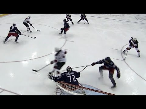 Video: Nico Hischier waits out Blue Jackets to set up Taylor Hall goal