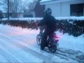 Mofa heizen im Schnee (Honda+Hercules).wmv