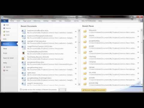 how to recover unsaved pages document