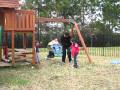 Dad breaks swing - dad, fail, fall, swing, swinging