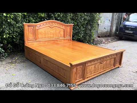 Giường ngủ gỗ gõ đỏ 2 ngăn kéo ( hàng đặt trả khách ) 