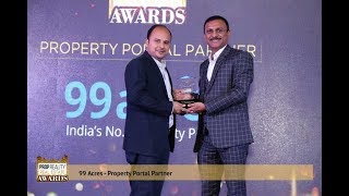 Prop Reality Real Estate Awards 2017 - Property Portal Partner: 99acres.com - Mr. Nihar Kala.