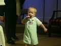 This is awesome. We had a powerful move of God in worship service, and Pastor Tipton was debating whether or not to preach. He said something about Kanon, so Kanon made his way to the platform to his poppy (Pastor). Dad just on a whim gave him the mic, and he started preaching. I was on the organ backin' him up. It was really amazing because he was so sincere, and the whole church was on their feet clapping and backing his preaching up! While it was somewhat entertaining, it was also moving ...