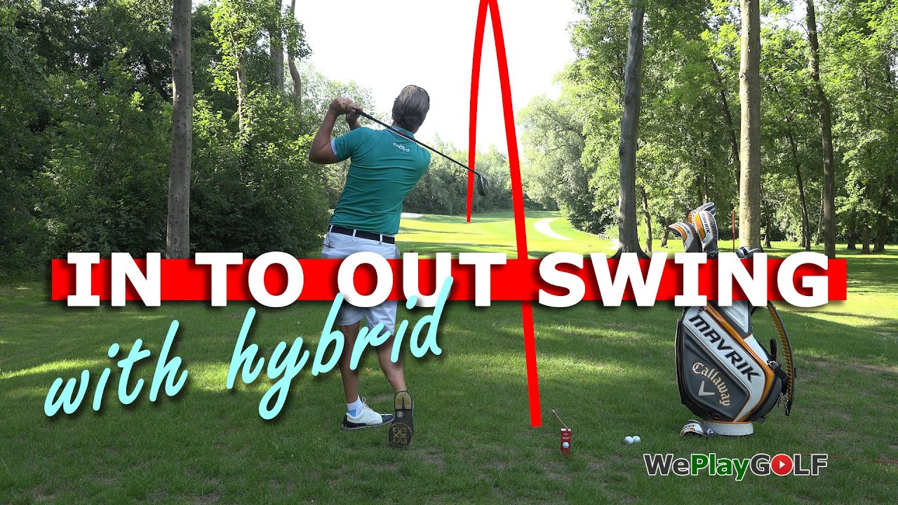 IN to OUT golf swing with a HYBRID - A simple tip to make a draw