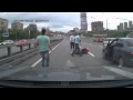 Motorcycle crashes into a bump stop on the highway Ouch!!!!.