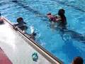 Gabriel floats 3rd day swimming classes