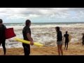 riding stationary wave at wamberal lagoon