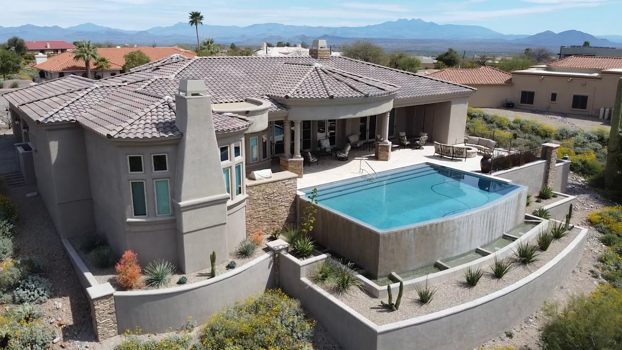 Aerial Video of Custom Swimming Pool in Fountain Hills, AZ