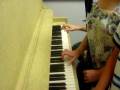 Neko, Ryu, and Falcon trying to play Sakura on the piano