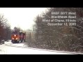 BNSF 5077 West, Around the Curve at Blackhawk Road on 12-12-09