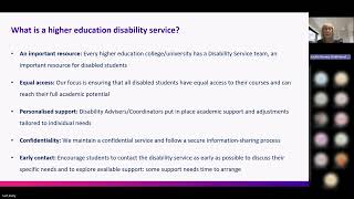 Recording – Supporting disabled students into higher education