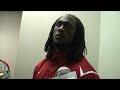 Alabama lineback Jerrell Haris meets with members of the press about the upcoming season.