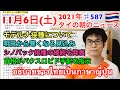 2021年11月6日タイの朝のニュース紹介、シノバック接種の継続を発表、首相がバクスロビド手配を指示、モデルナ接種について、明日から寒くなる見込み、など