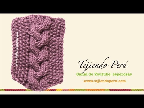 Trenza doble reversible tejida en dos agujas o palitos